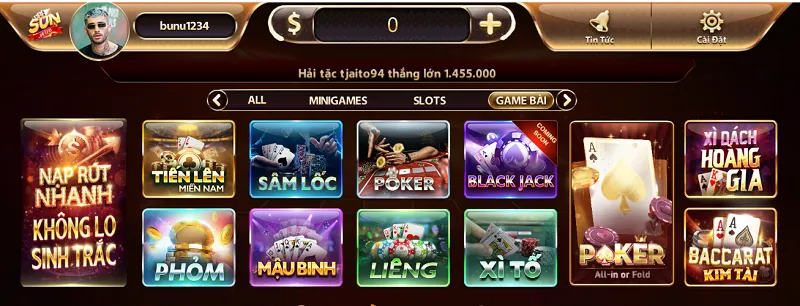 Top game đánh bài ăn tiền thật trên điện thoại siêu hot tại Sunwin